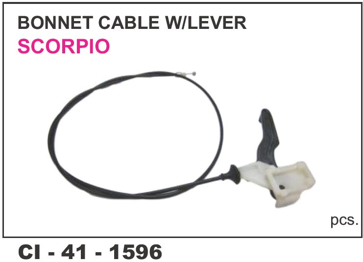 BONNET OPENER CABLE ASSY W/LEVER SCORPIO