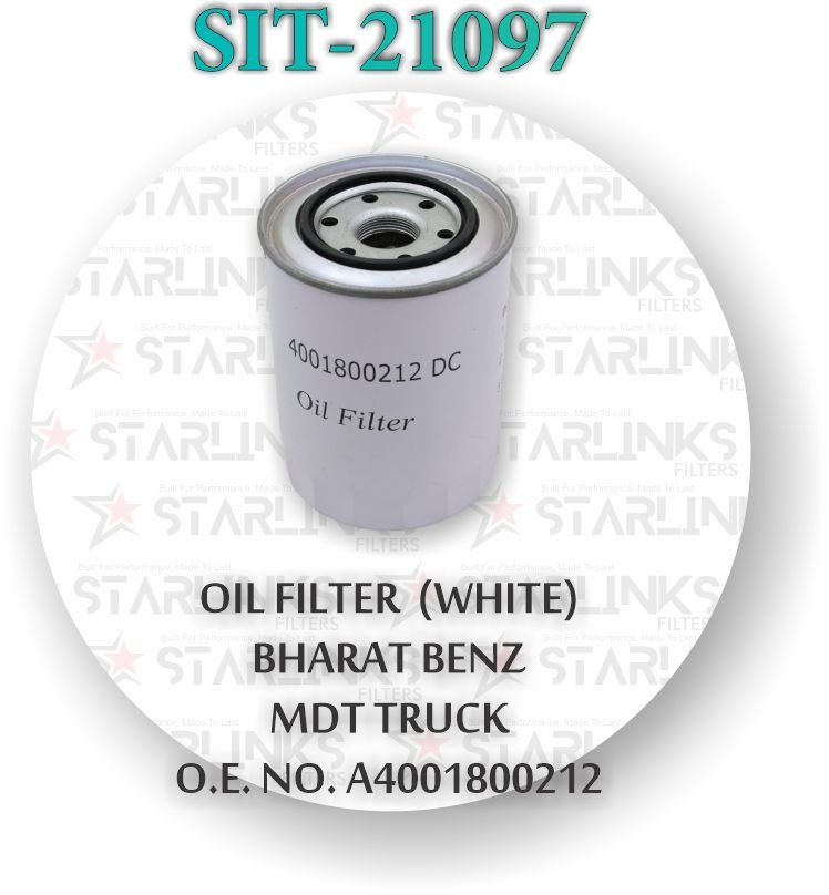OIL FILTER (WHITE) BHARAT BENZ MDT TRUCK WHITE 