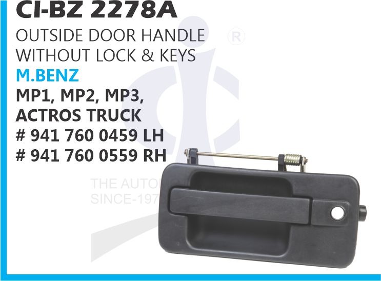OUTSIDE DOOR HANDLE WITHOUT LOCK & KEYS M.BENZ MP1,MP2,MP3,ACTROS TRUCK 